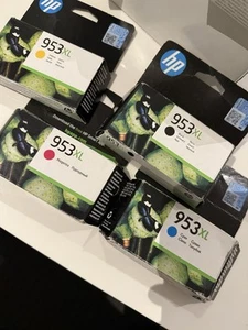 4 X ORIGINAL ORIGINAL HP 953XL DRUCKER TINTE PATRONEN SCHWARZ CYAN MAGENTA GELB - Bild 1 von 3