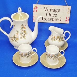 Vintage COFFEE SET * Pot, 2 Cups & Saucers, Jug * Royal Adderley ARCADIA * VGC - Picture 1 of 7