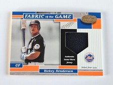 Rickey Henderson 19/79 Game Worn Jersey 2002 Leaf Certified Fabric of the Game