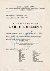 Programa firmado temprano de pianista Garrick Ohlsson 1974 y fotografía vintage - Imagen 1 de 2