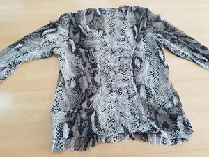 Mixit Women Quality Fashion Sheer Snake Print Blouse Shirt Top Size L 12 - Picture 1 of 4