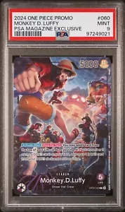 PSA 9 2024 ONE PIECE PROMOS 060 MONKEY D. LUFFY PSA MAGAZINE EXCLUSIVE - Picture 1 of 2