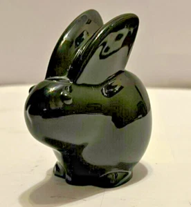 Oneida Black Rabbit Figurine Over 24% Lead Crystal Excellent Condition - Picture 1 of 6