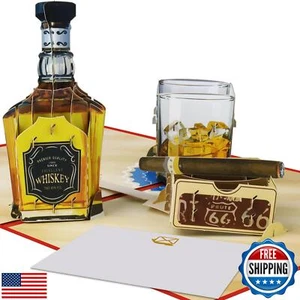 Tarjeta de cumpleaños de whisky Magic Ants 3D, whisky con cigarro, vintage Route 66 Des - Imagen 1 de 5