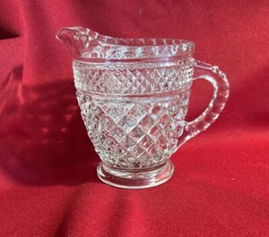 De colección Anchor Hocking Wexford Cristal Cristal Crema Patrón Diamante - Imagen 1 de 3