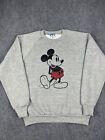 Vintage Disney Mickey Mouse Sweatshirt Size Large Gray Crewneck Classic Usa 80s