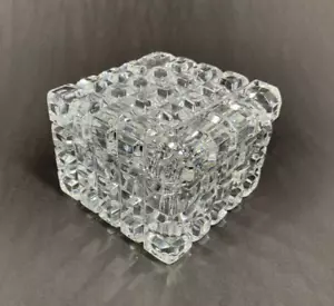 Azúcar de vidrio de mediados de siglo, Checoslovaquia vintage, cristal de Bohemia, 1960 - Imagen 1 de 7