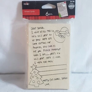 Dear Santa Wood postcards pack of 6 by Plaid Hobby Lobby 2010 - Picture 1 of 5