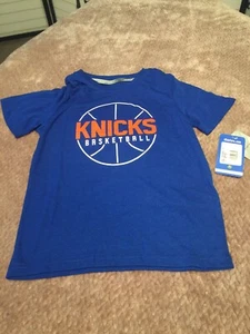 NBA New York Knicks Boys Short Sleeve Outerstuff Shirt Tee Blue Youth M 5/6 NWT - Picture 1 of 3