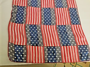 "Bufanda transparente de colección bandera estadounidense estrellas a rayas 4 de julio roja blanca azul 25""x 21" - Imagen 1 de 9