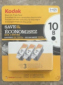 Genuine Kodak 10B Ink Cartridges, Black 3 Pack, Manufactured 2012, Sealed - Picture 1 of 4