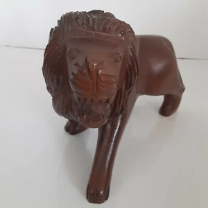 Vintage Hand Carved Wooden Lion Versatile Decor Masculine  - Picture 1 of 6