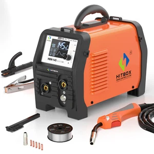 220V 4IN1 Gasless MIG Welder SPOOL GUN/LIFT-WIG/MMA Welder for Home,145A - Picture 1 of 11