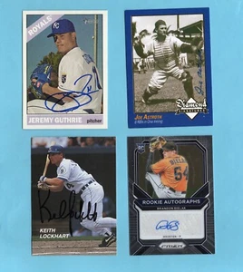 4 diff. autograph cards - KC Royals / Astros / Philadelphia A's Jeremy Guthrie - Picture 1 of 2