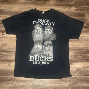 Duck Dynasty - Get Your Ducks in a Row Men's Black Cotton T-Shirt - Extra Large - Picture 1 of 5