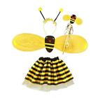 Girls Bumble Bee Costume Insect Party Fancy Dress Outfit Skirt Set Age 3-6