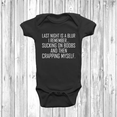 DIZZYKITTEN Last Night Is A Blur Baby Grow Vest Bodysuit Short Long Sleeve Gift