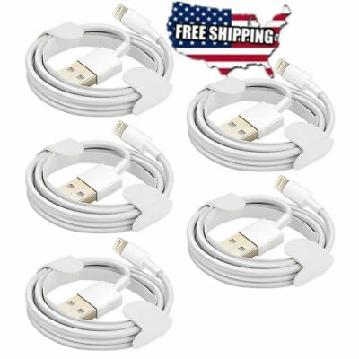 5 Pack Set -3ft USB Sync Data Charging Charger Cable Cord for iPhone 6 7 8 8+ X - Image 1 of 3