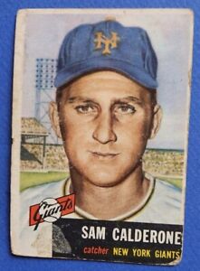 1953 Topps Sam Calderone Short Print High Number Card #260 New York Giants