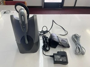 Plantronics CS50- Gray Ear Headset w Power Cord, Phone Lifter, & Phone Cords - Picture 1 of 4