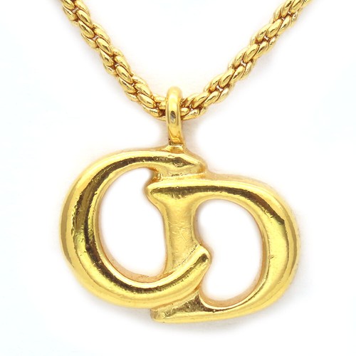 Collana Christian Dior USATA metallo oro 6 6 g logo CD