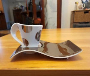 Villeroy & Boch 1748 Luxembourg New Wave Cafe Espresso Mug & Snack Tray 2005 - Picture 1 of 6