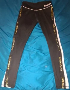 Justice Sport~Girls Black/White/Gold Leggings~Size Medium - Picture 1 of 5