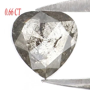 0.66 CT Natural Loose Heart Shape Diamond 5.50 MM Salt And Pepper Diamond QL8267 - Picture 1 of 8