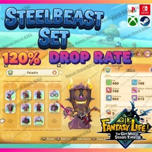Fantasy Life I: Steel Beast Set ๐+120% drop rate๐ Item Weapons dosh - Picture 1 of 2