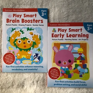 GAKKEN WORKBOOKS PLAY SMART Lot of 2 PB Preschool Workbooks with Stickers Age 3+ - Picture 1 of 8