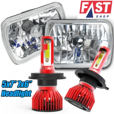 For Mazda B2600 B2200 Pair 7x6" 5x7" inch LED Headlights High/Low Beam 6500K H4 Foto 1 de 4