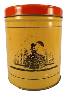 Kanister Southern Belle Silhouette Kleid Haube Sonnenschirm Plätzchen Keksdose (O2) - Bild 1 von 7