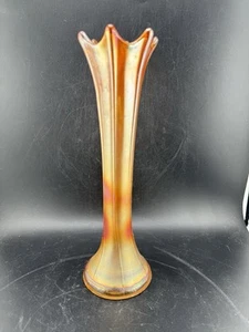 Vintage Dugan Ringelblume geschwungene gerippte Vase mit Sockel Chip siehe Bilder - Bild 1 von 13