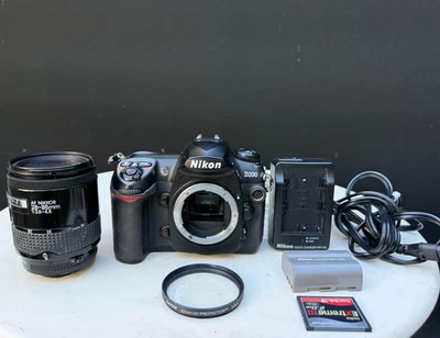 Nikon D200 + Nikkor AF 28-85mm Lente Cargador de Batería Tarjeta de Memoria Probada Funciona LEER Foto 1 de 4