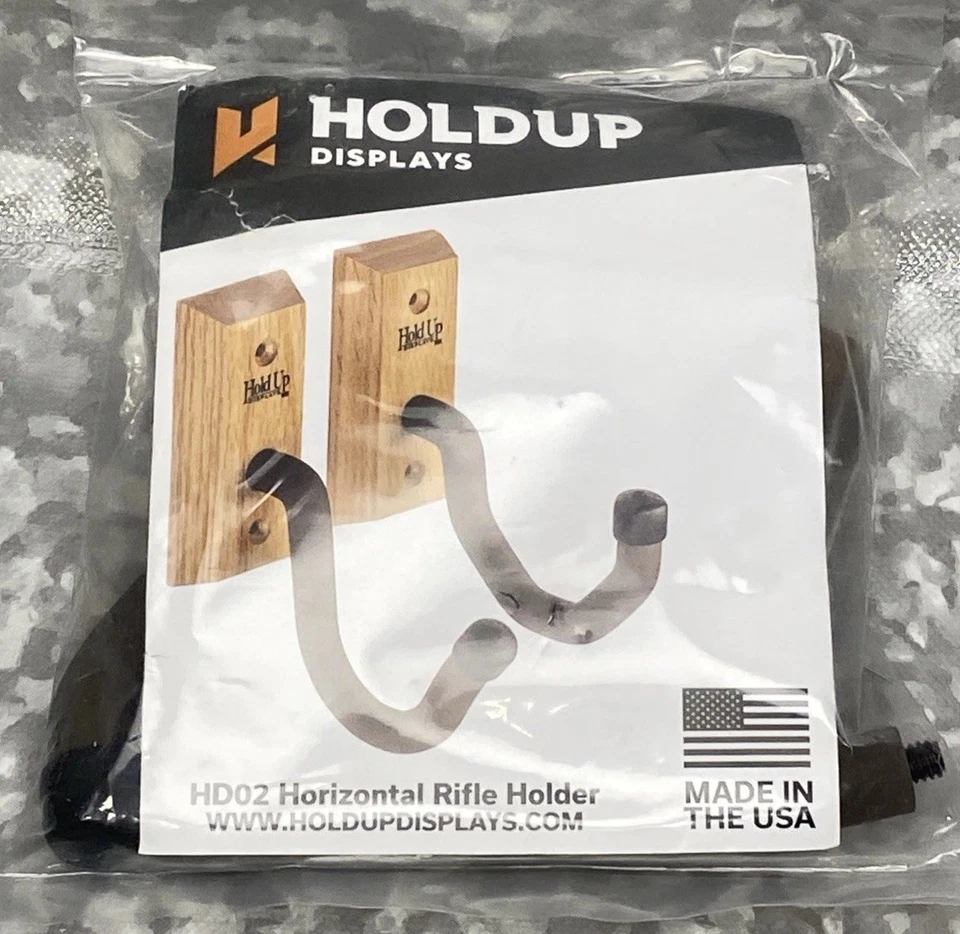 USA Made Gun Hanger Hardwood Horizontal Shotgun Hooks Rifle Bow Pair Gift