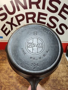 "Fully Restored" GRISWOLD #8 CAST IRON SKILLET  Slant Logo Seasoned Flat  - Picture 1 of 8