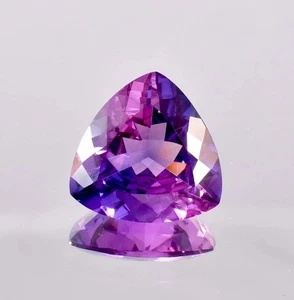 AAA Flawless Bi-Color Ceylon Purple Sapphire 9.04 Ct Loose Trillion Cut Gemston - Picture 1 of 6