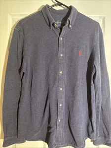 Camisa Para Hombre Ralph Lauren Peso Pluma Malla Algodón Manga Larga Abotonada Talla L - Imagen 1 de 7