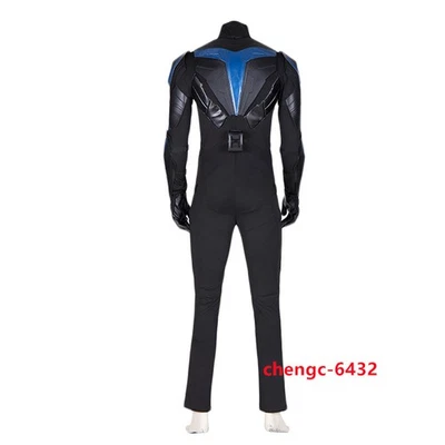 Batman: Gotham Knight Nightwing Jumpsuit Cosplay Battle Costume Men Halloween  - Image 1 of 4