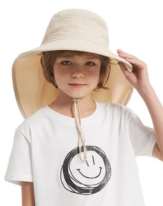 Kids Sun Hat Outdoor UPF 50+ Kids Hat for Boys Girls Bucket Hat One Size Beige - Picture 1 of 6