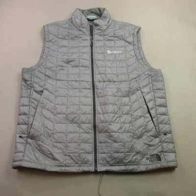 Chaleco North Face Para Hombres XL Cremallera Completa Sin Mangas Exterior Informal Gris Bolsillos Abombados Foto 1 de 4