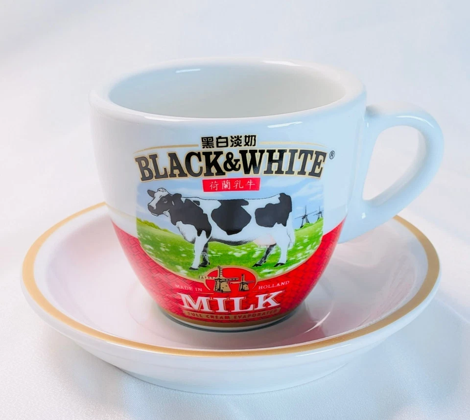 2 Juegos Taza de Té de Leche Estilo Hong Kong Cerámica Negro Blanco Leche Té Café EE. UU. Foto 1 de 4