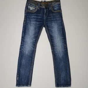 Rock Revival Jeans Mens 33 Wales Straight Leg Embroidered Western Bling - Picture 1 of 9