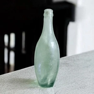 Antique 1880’s 90’s Shipwrecked Light Green Semi-round Torpedo Soda Bottle - Picture 1 of 14