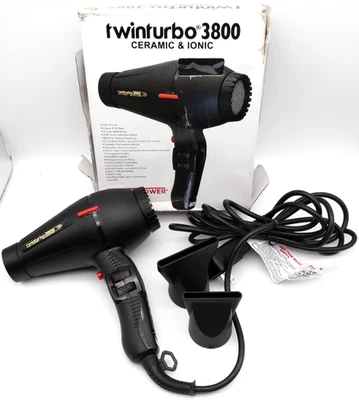Secador de pelo profesional Turbo Power TwinTurbo 3800 de cerámica e iónico | negro Foto 1 de 4