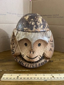 Tiki Bar Carved Monkey Coconut Head Drink Cup Tropical Schlitterbahn Souvenir - Picture 1 of 12
