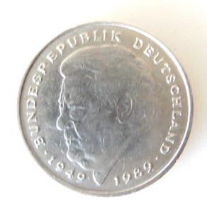 1992G Commemorative 2 Mark Coin Franz Josef Strauß 1949-1989 - Picture 1 of 3