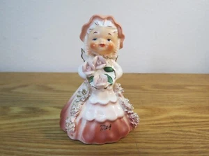 Vtg Napco Porcelain Ceramic May Angel Bell Girl Figurine S1307E - Picture 1 of 7