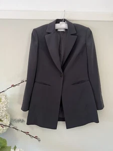 Charcoal Grey Elegant Blazer By Précis Petite Size 8 - Picture 1 of 6