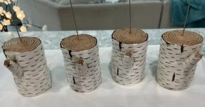 Birch Log with Clip for Photo Set Of Four - Image 1 of 3